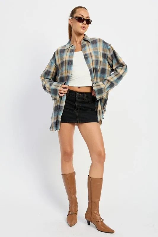 ACID WASH FLANNEL SHIRT