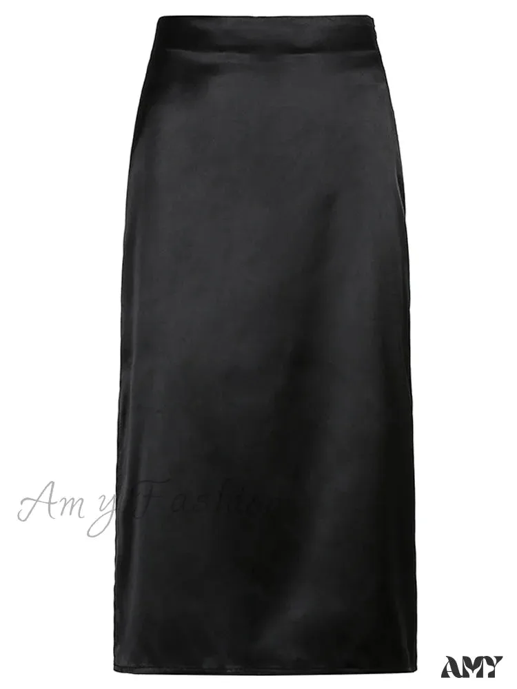 Amy Fashion - Vintage Brown High Waist Skirt