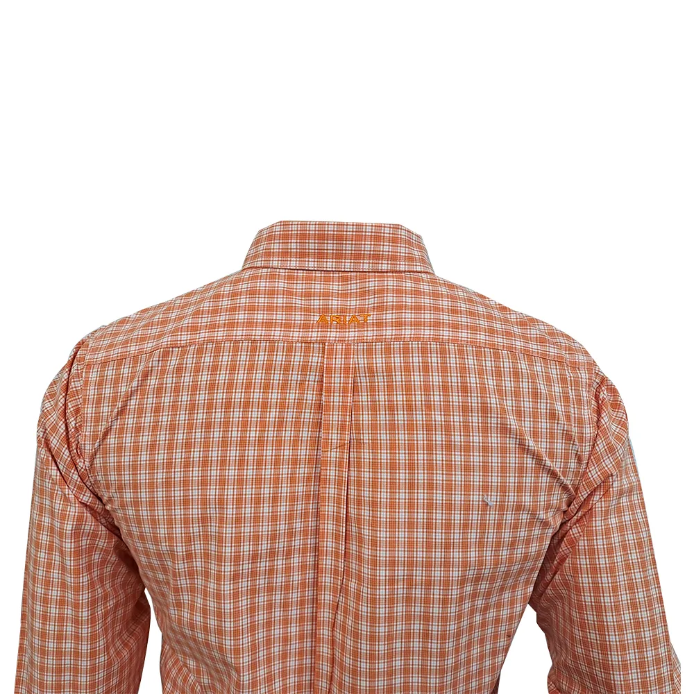 Ariat Boys Matias Orange Classic Long Sleeve Shirt