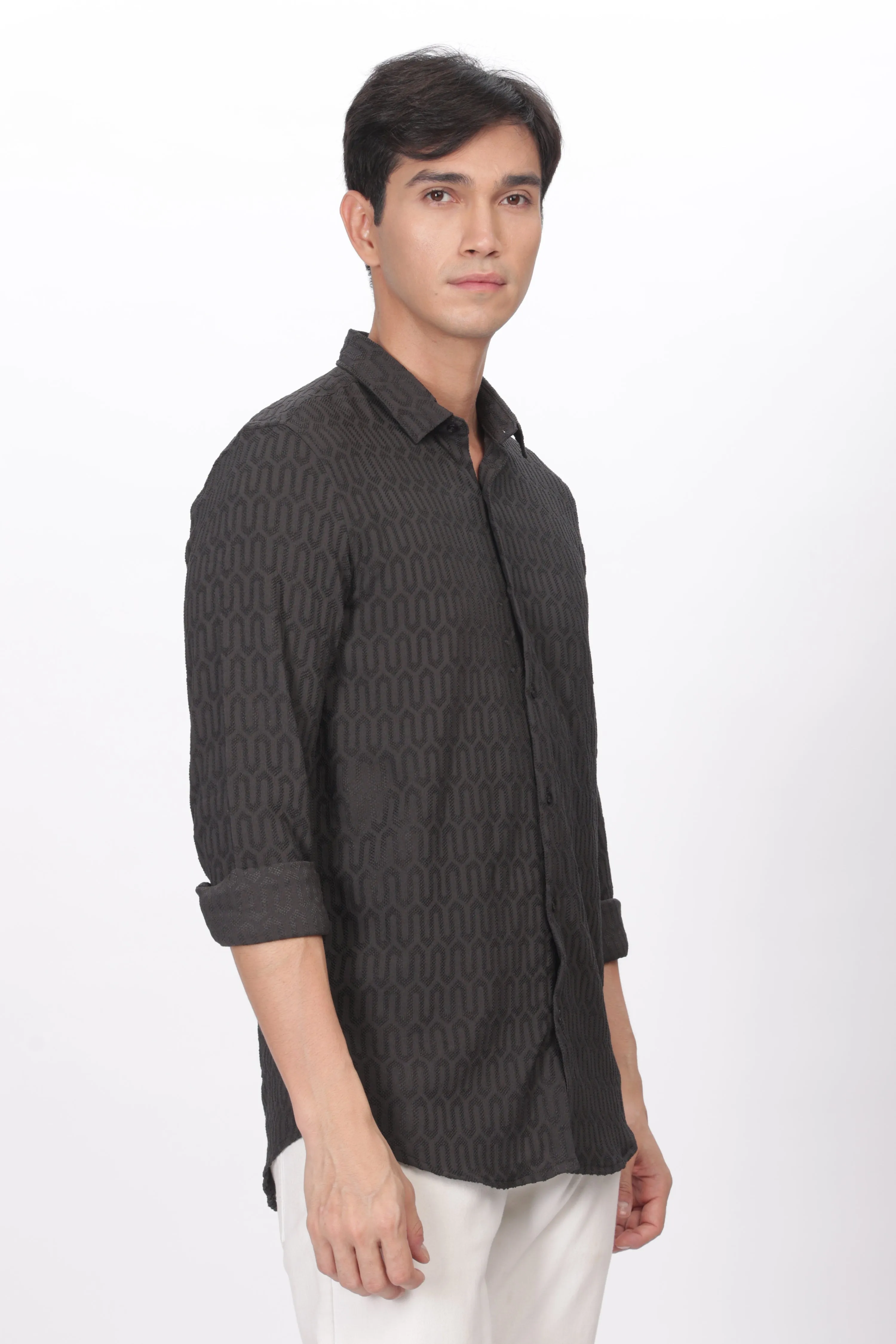 Ash - Modern Fit Textured Shirt