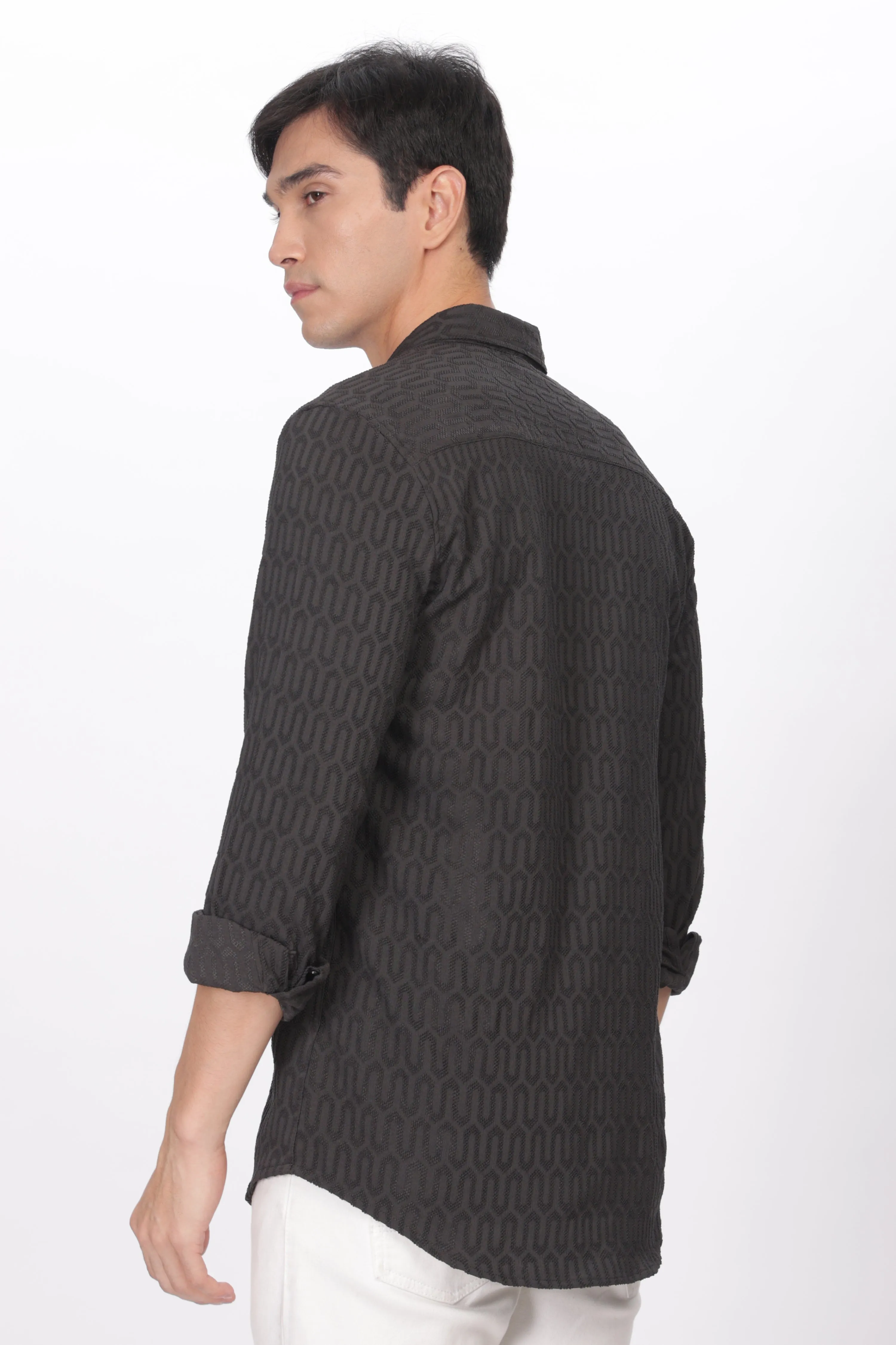 Ash - Modern Fit Textured Shirt