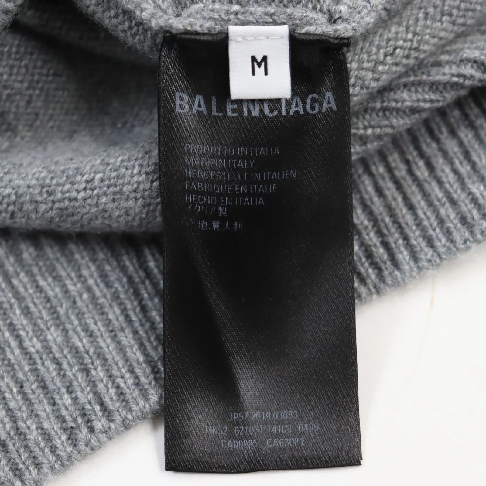 Balenciaga Cashmere Oversized Knit Sweater Gray M