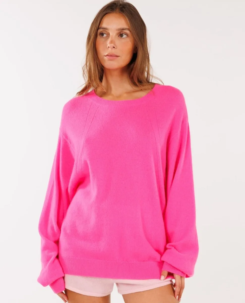 Boyfriend Cashmere Sweatshirt Flamingo