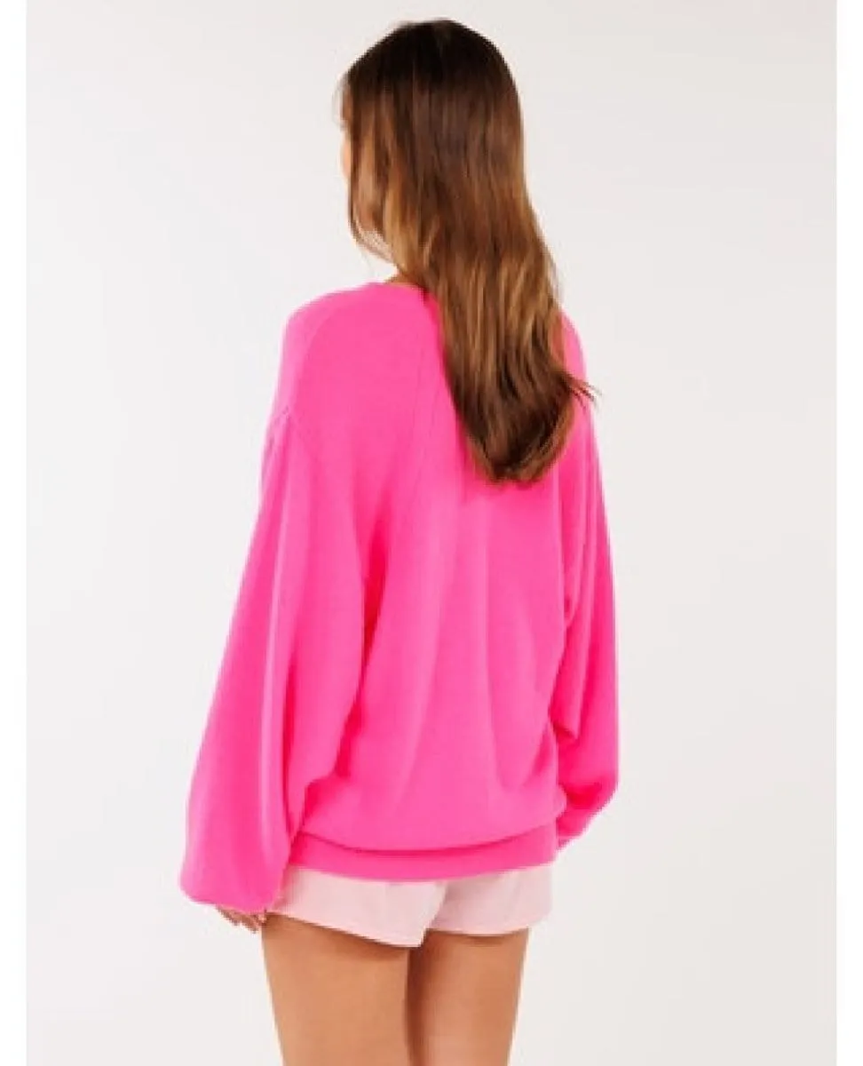 Boyfriend Cashmere Sweatshirt Flamingo