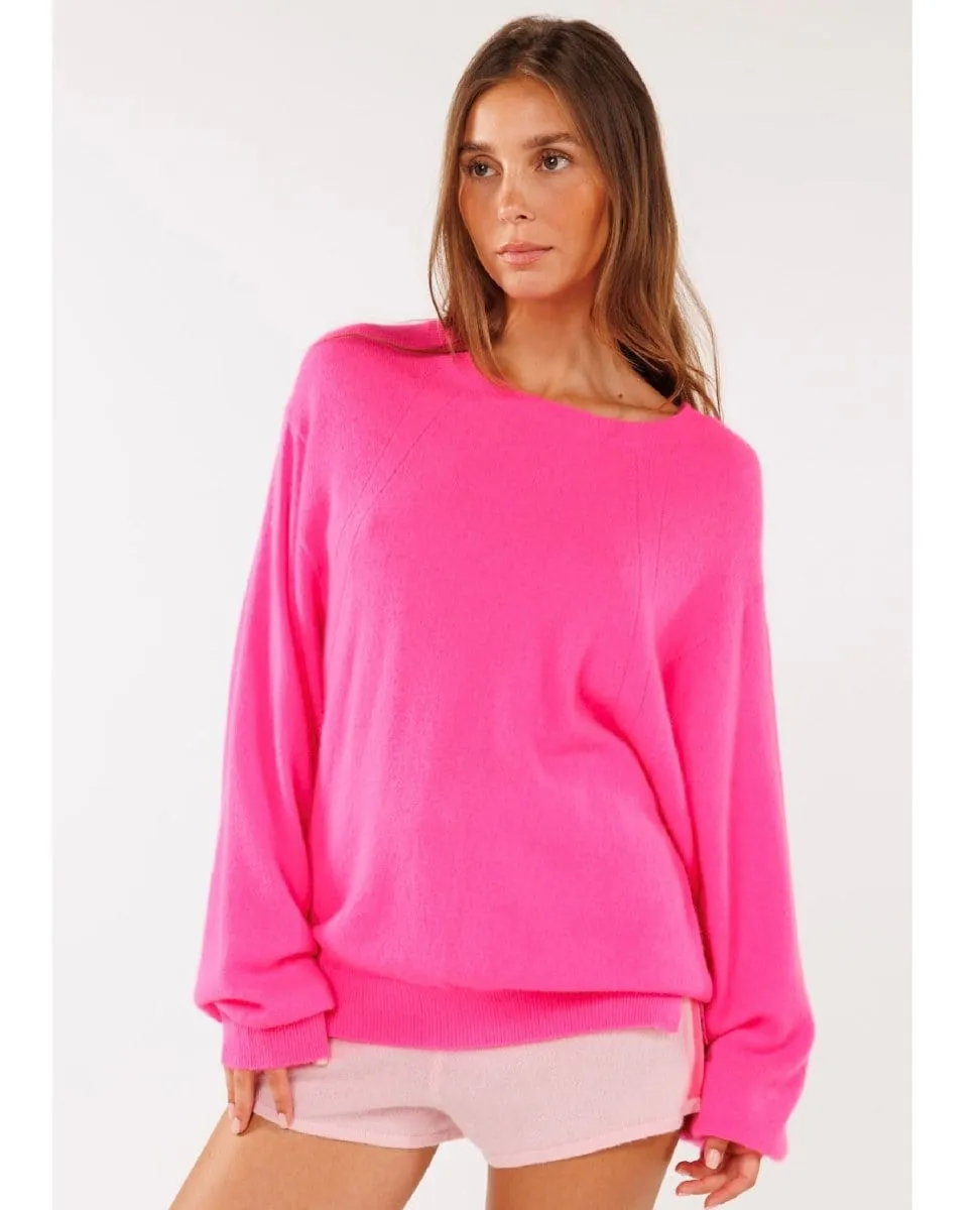 Boyfriend Cashmere Sweatshirt Flamingo