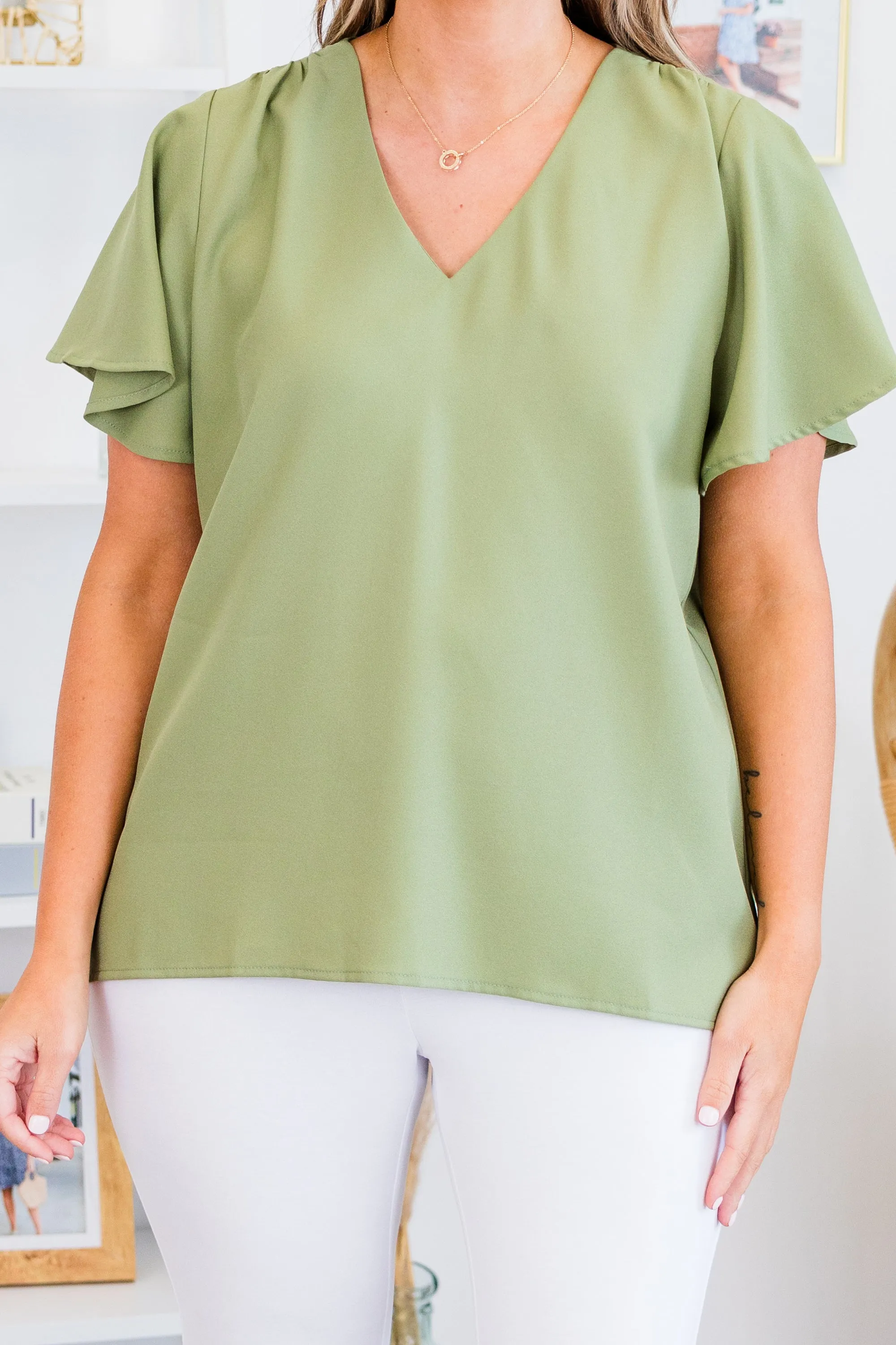 Break Room Chat Top, Olive