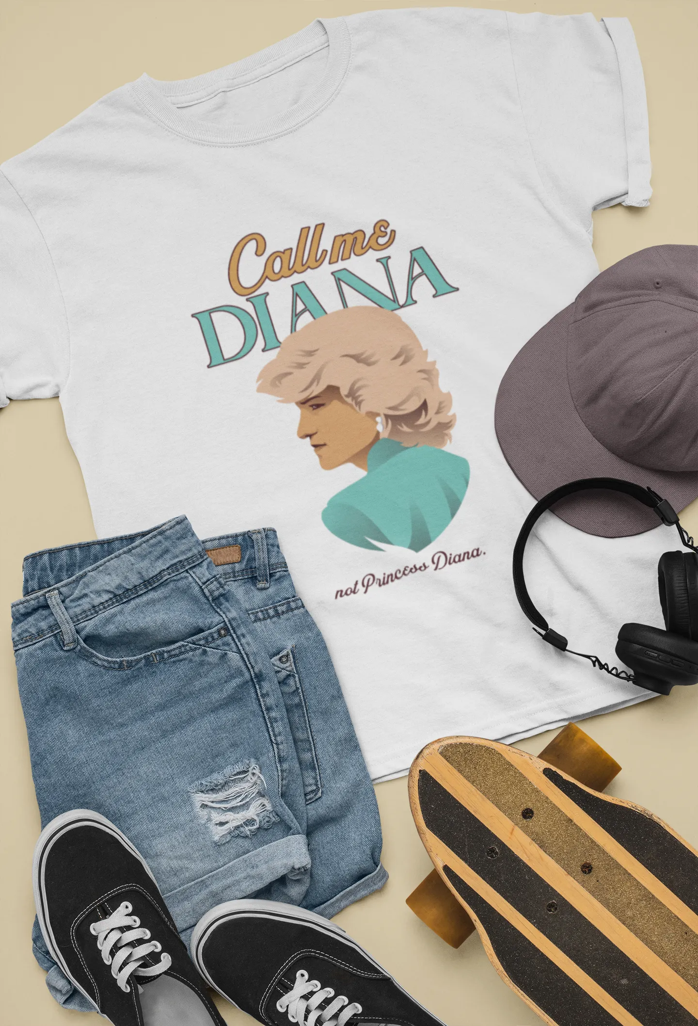 Call Me Diana Not Princess Diana Printed White Unisex T-Shirt