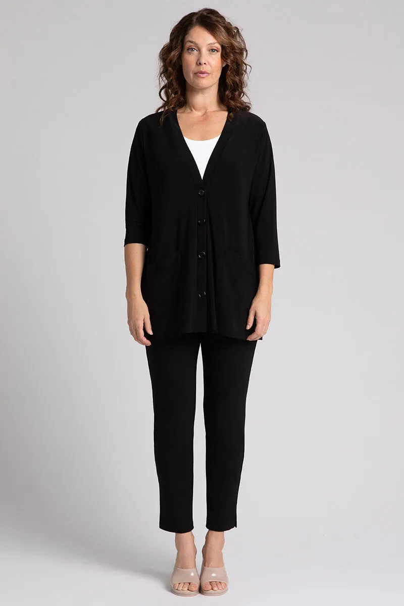 Classic Button Cardigan | Black