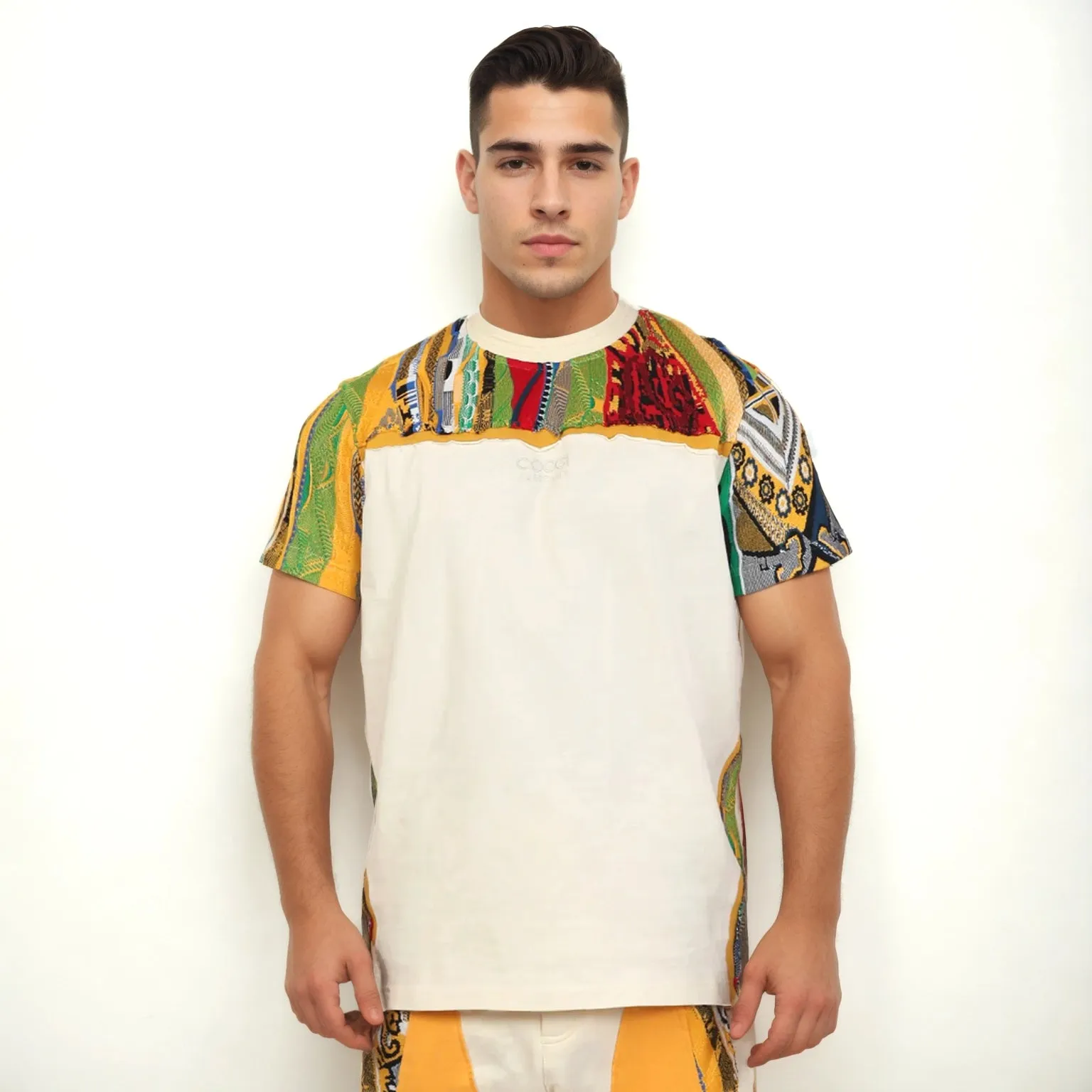 COOGI Sweater-Pieced Tee - Ivory