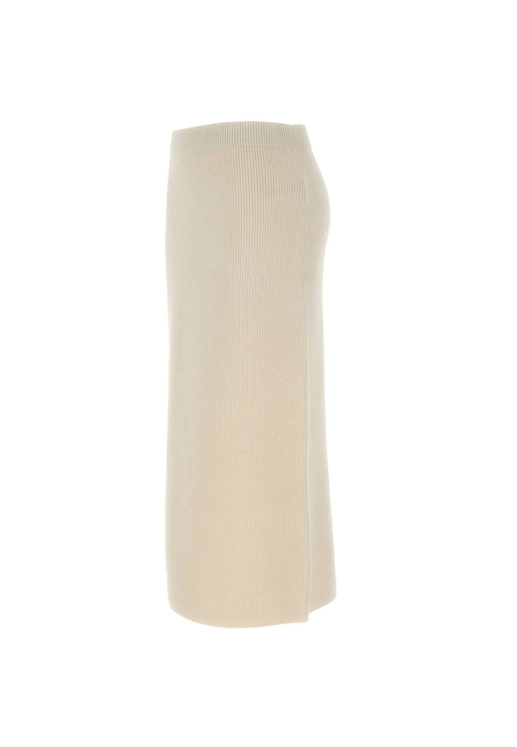 Cream Wool Mohair Silk Cashmere Skirt