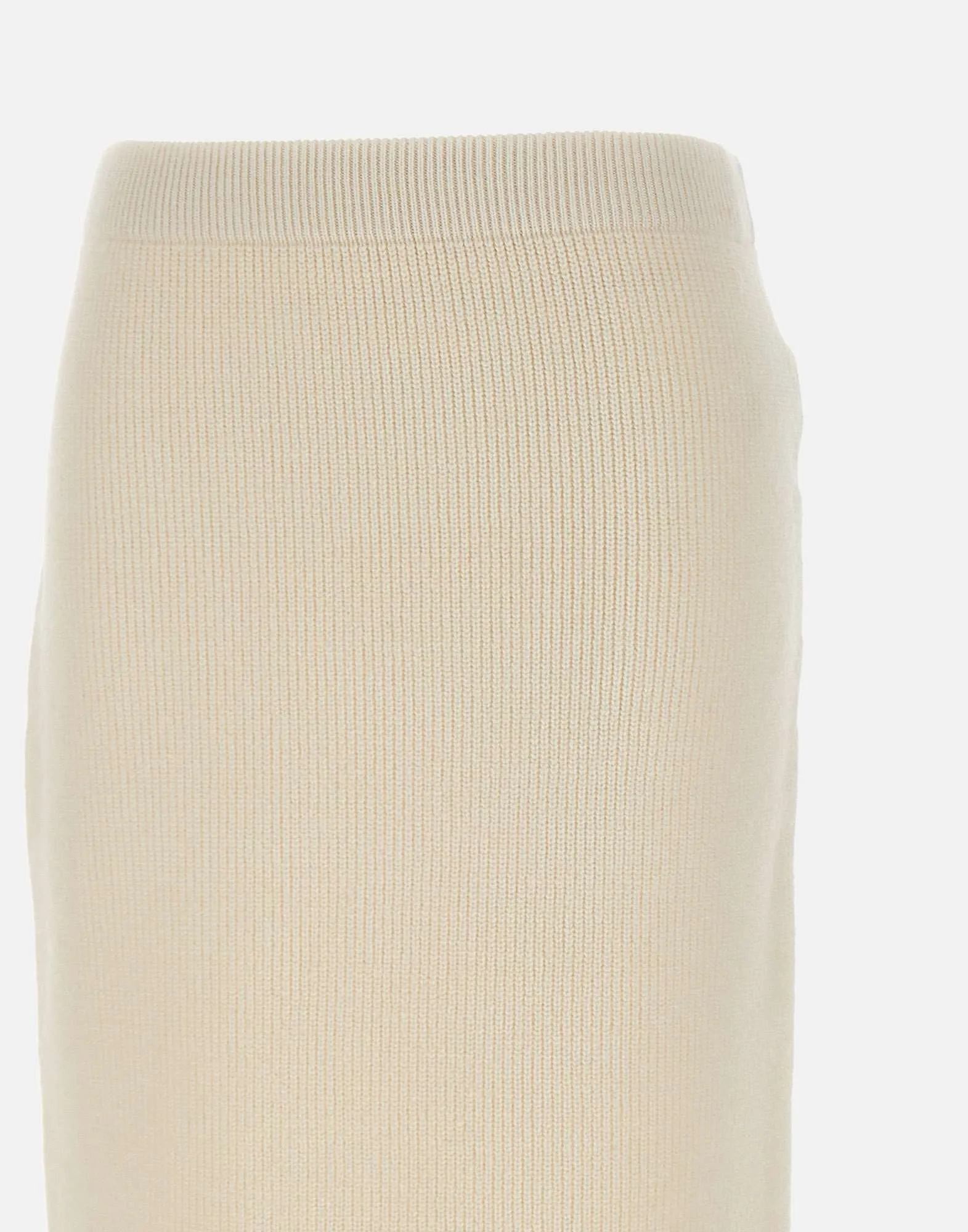 Cream Wool Mohair Silk Cashmere Skirt