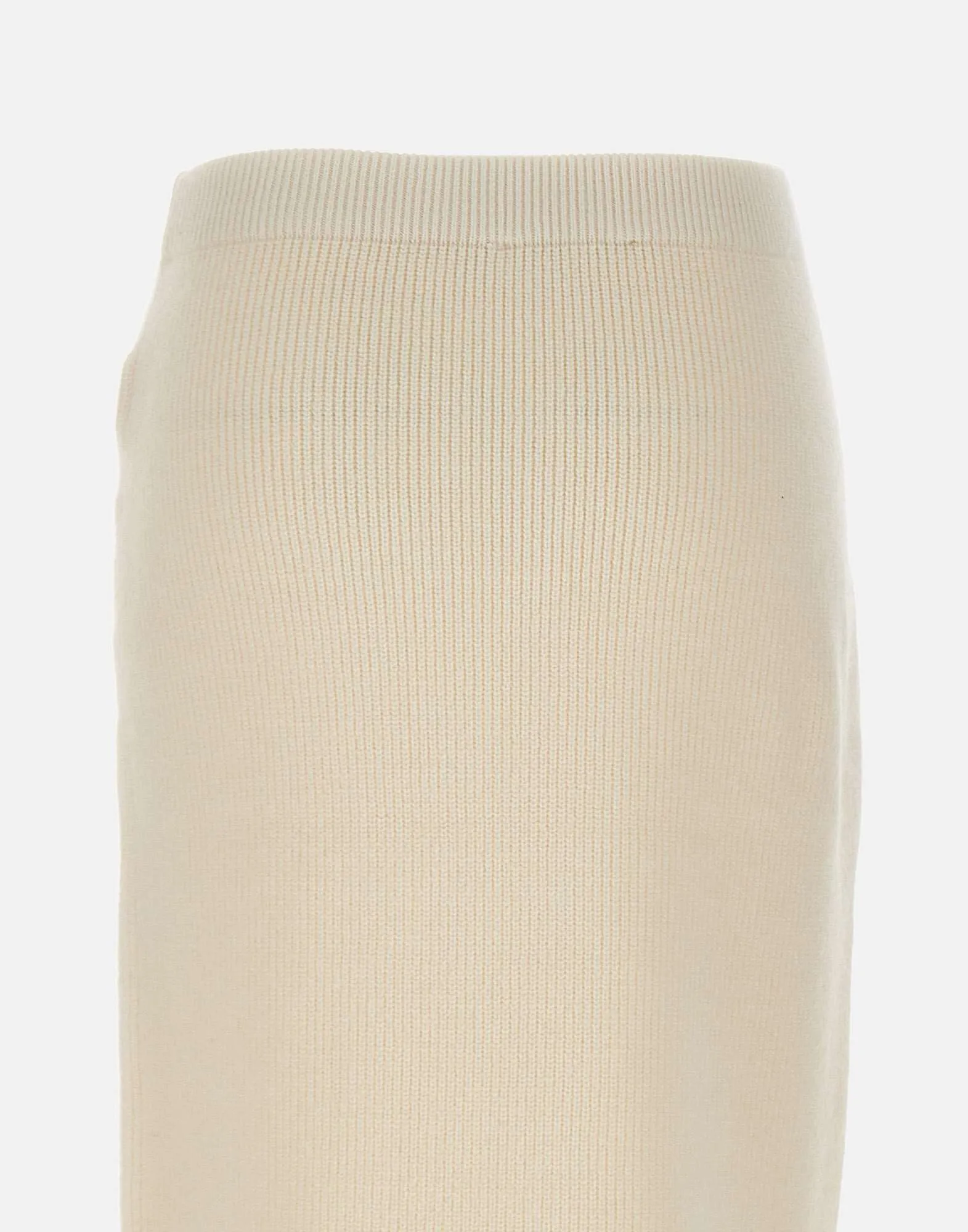 Cream Wool Mohair Silk Cashmere Skirt