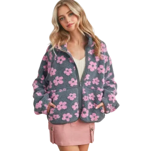 Daisy Flower Pattern Fleece Sherpa