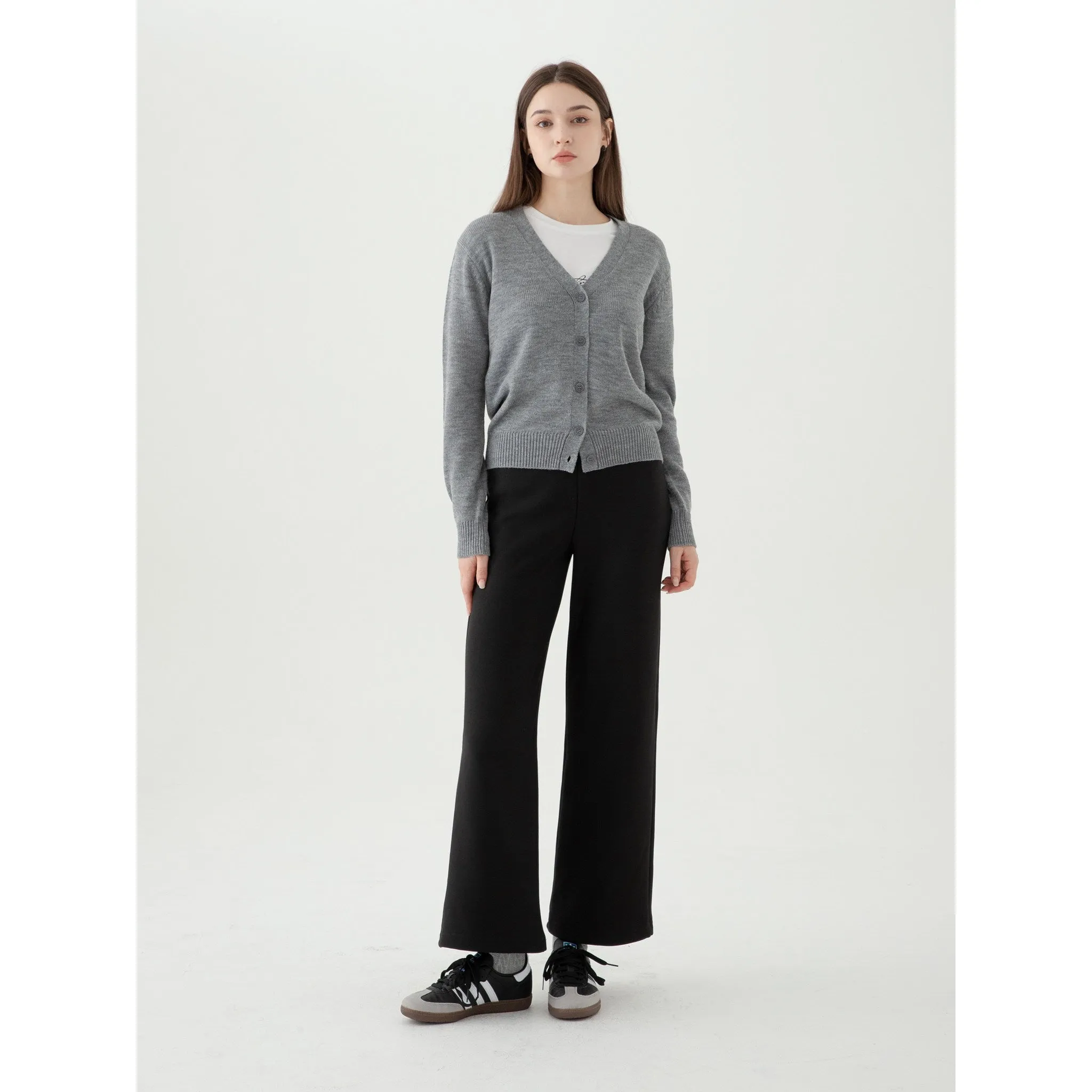 ELLE PARIS Women's Fleece Semi Wide-Fit Banding Pants - 🏆 #65 - Clothing/Accessories - Best of December