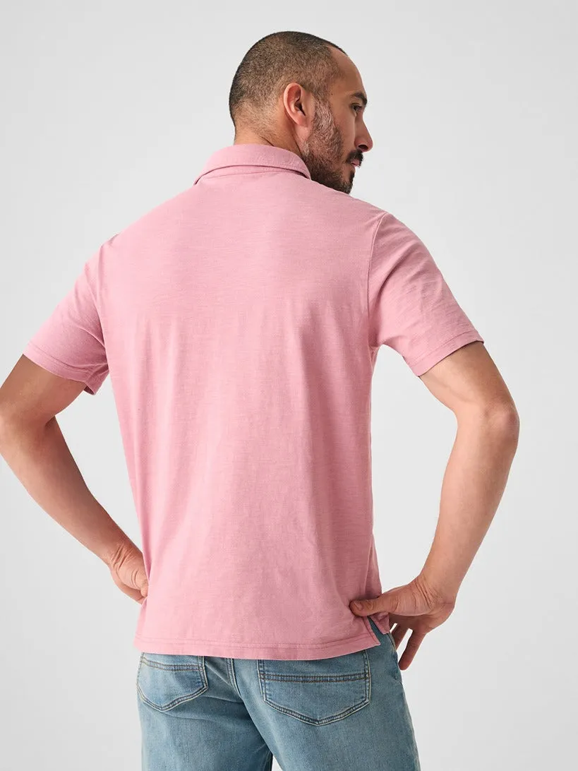 Faherty Sunwashed T-Shirt Polo in Light Orchid