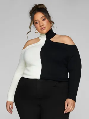 Fashion To Figure - Cleo Colorblock Cutout Sweater