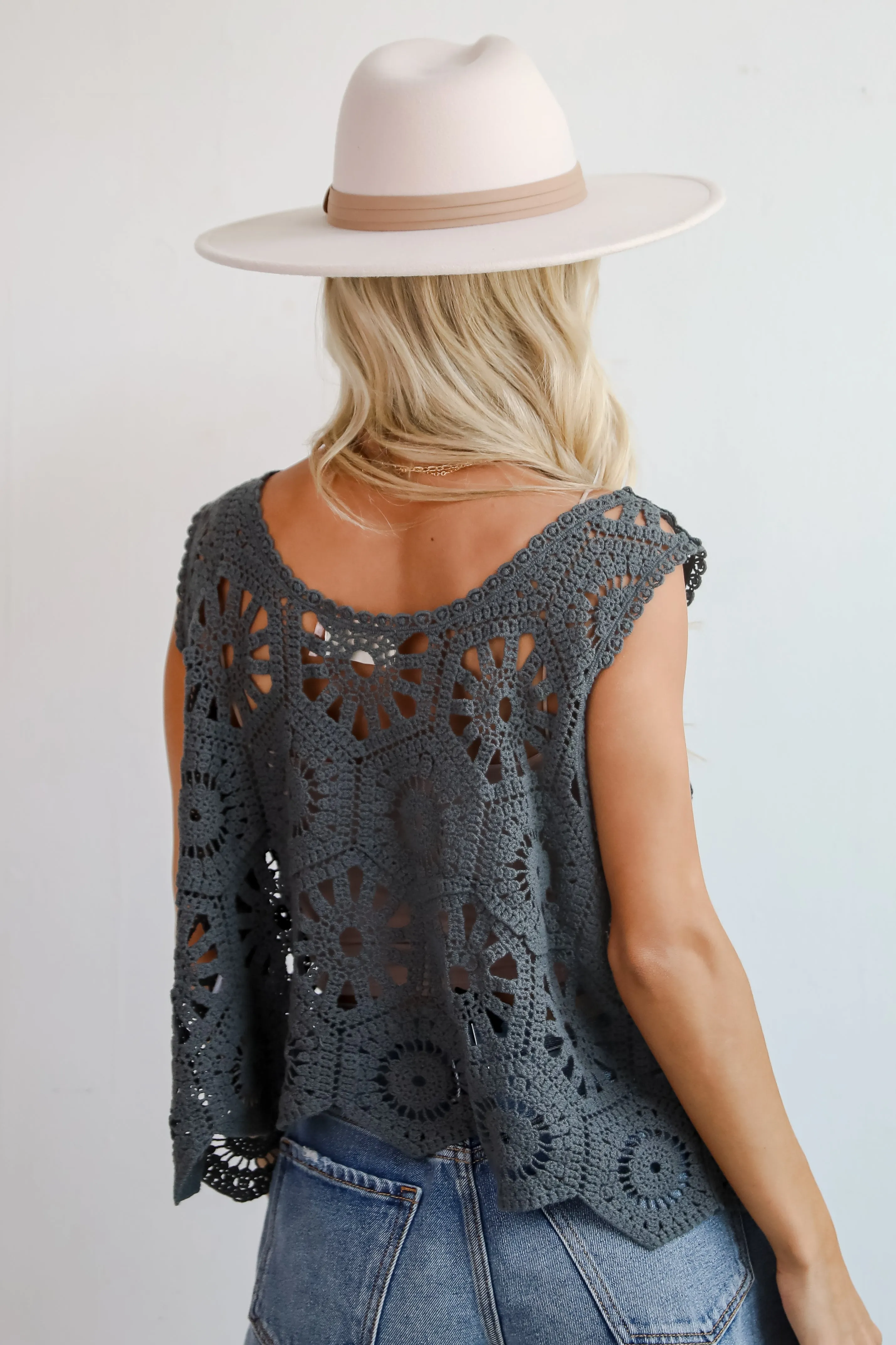 FINAL SALE - Curated Effect Crochet Knit Tank