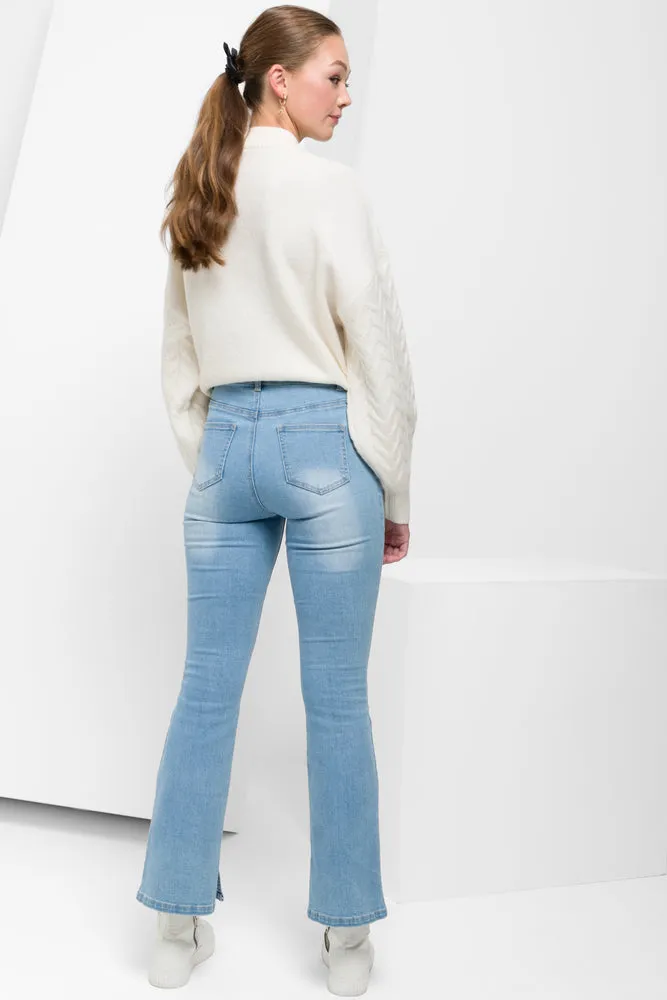 Flare Denim Jeans Light Blue