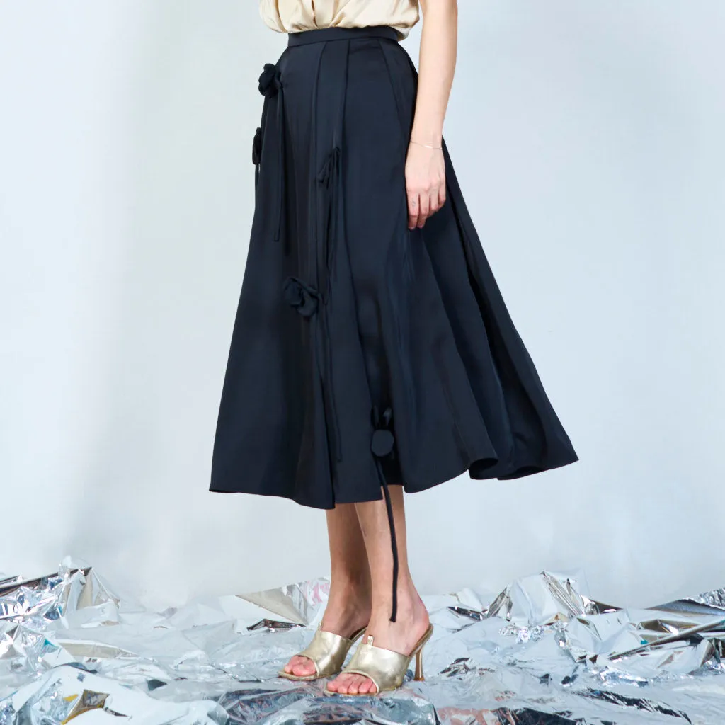 Flowy midi skirt with ribbon details wholesale