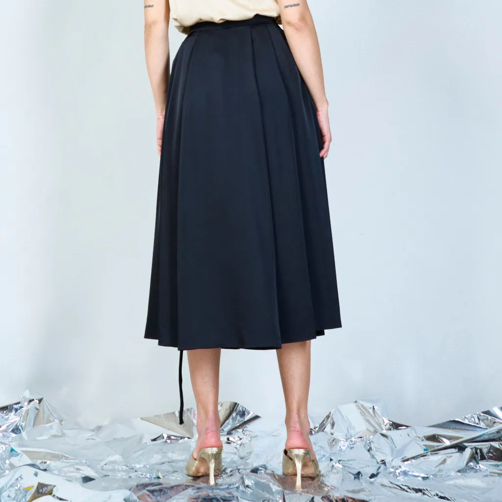 Flowy midi skirt with ribbon details wholesale