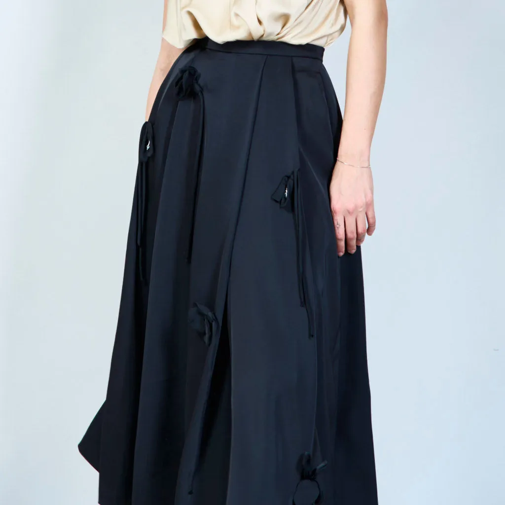 Flowy midi skirt with ribbon details wholesale