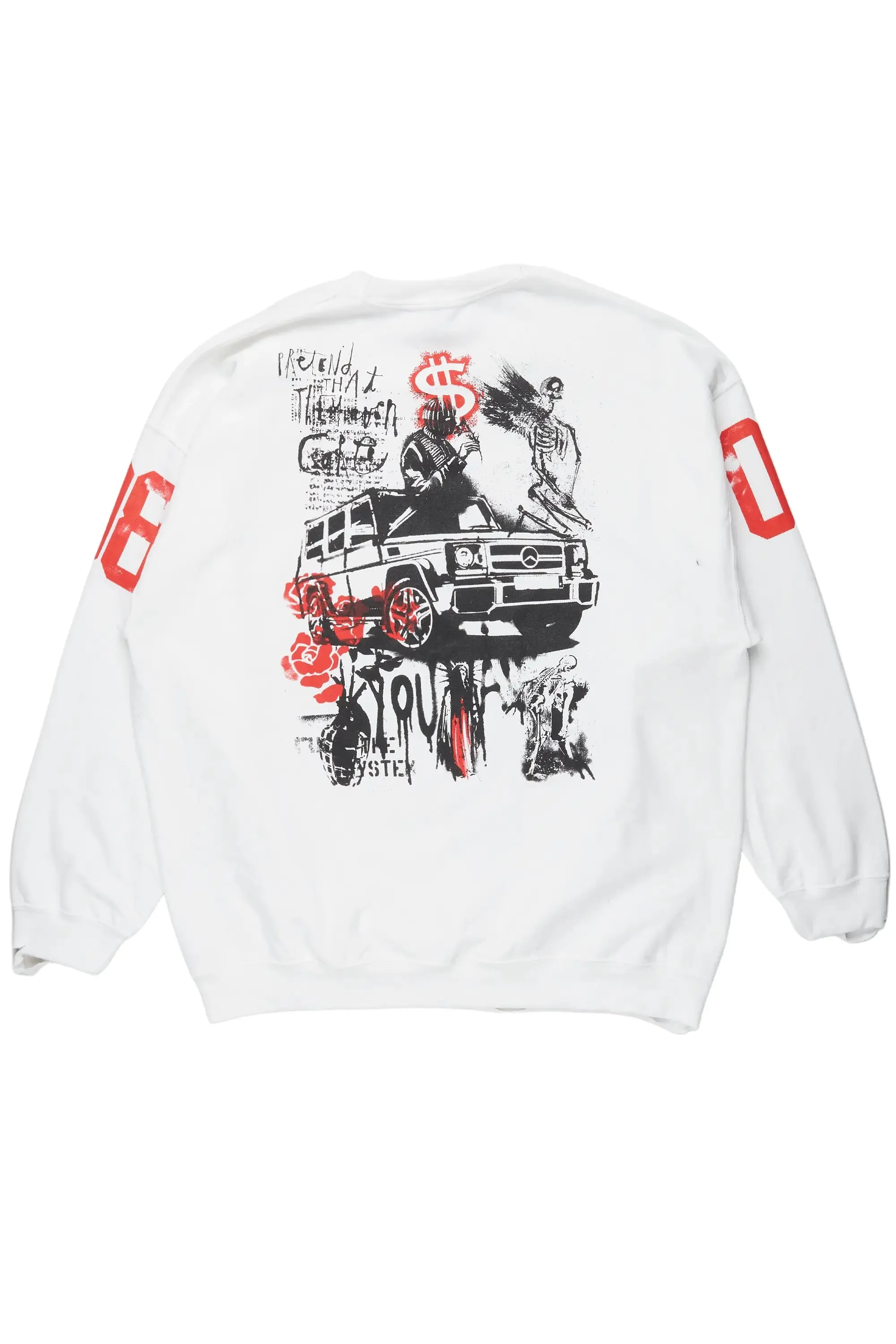 Grill White Graphic Crewneck