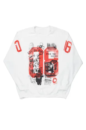 Grill White Graphic Crewneck