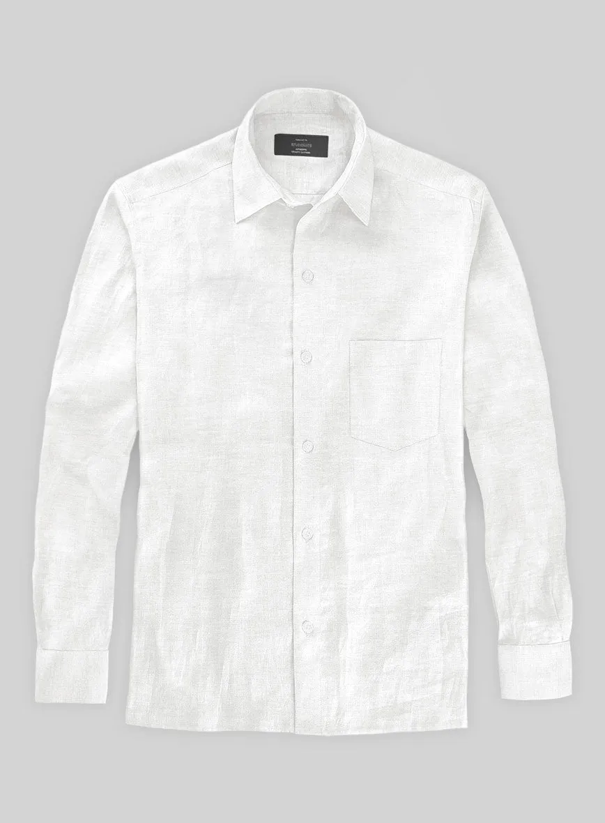 Italian Cotton Linen Tuia White Shirt