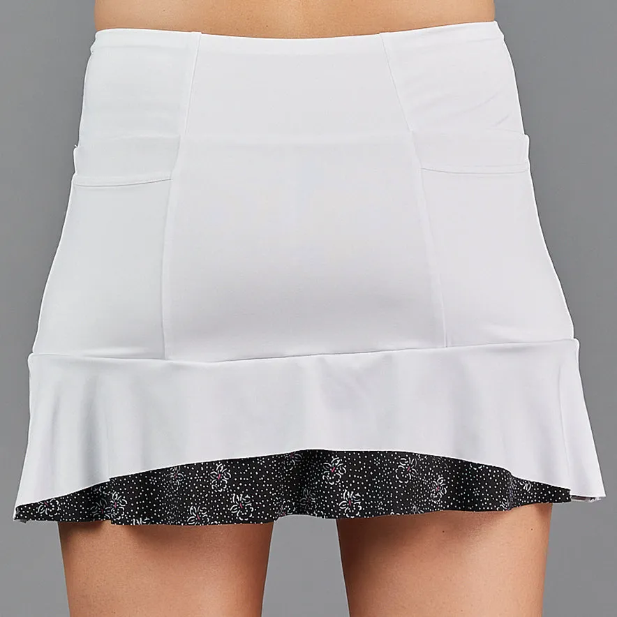 Jade Two Tier 13" Skort (white/print)