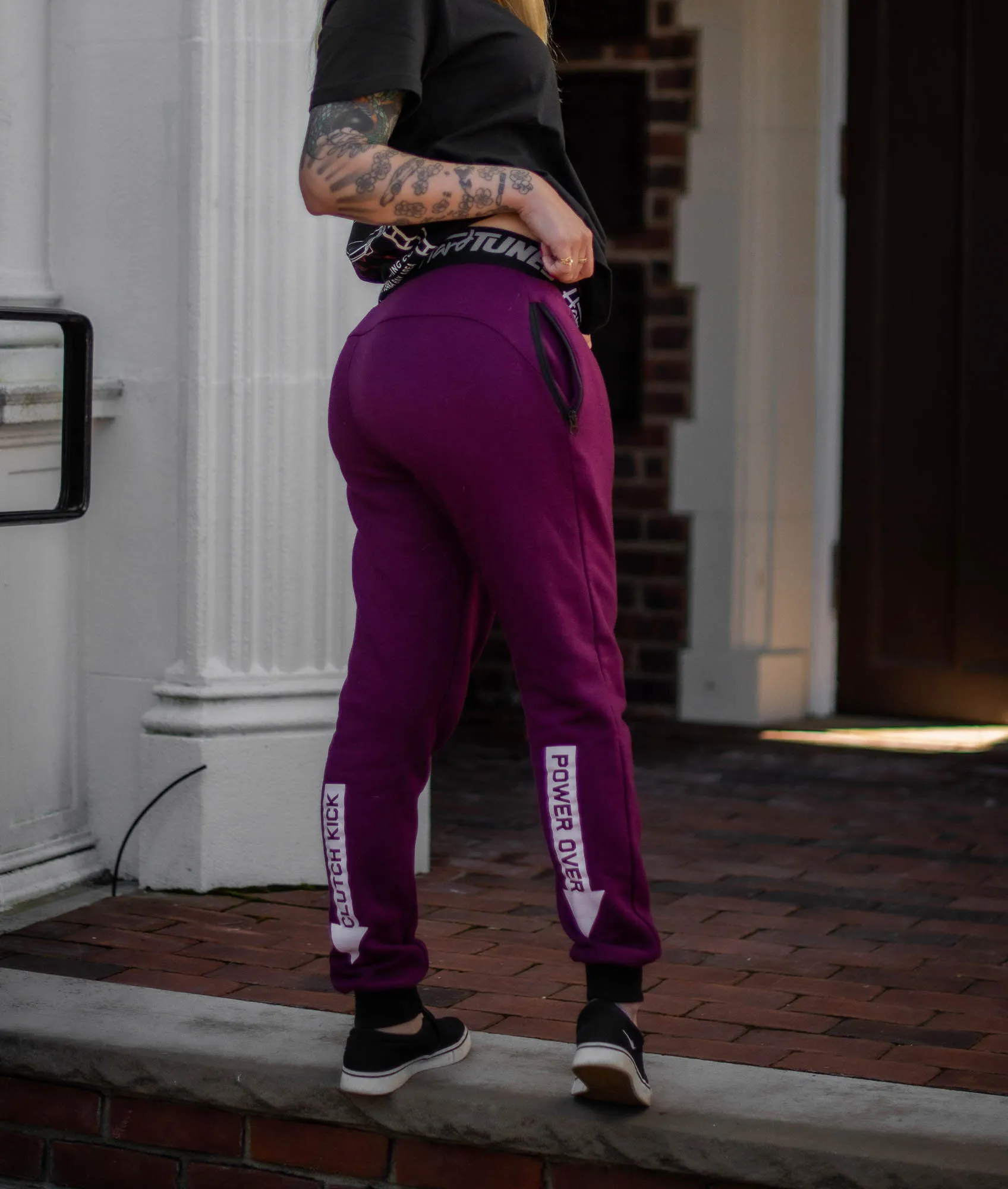 Ladies Power Over Trackies - Plum