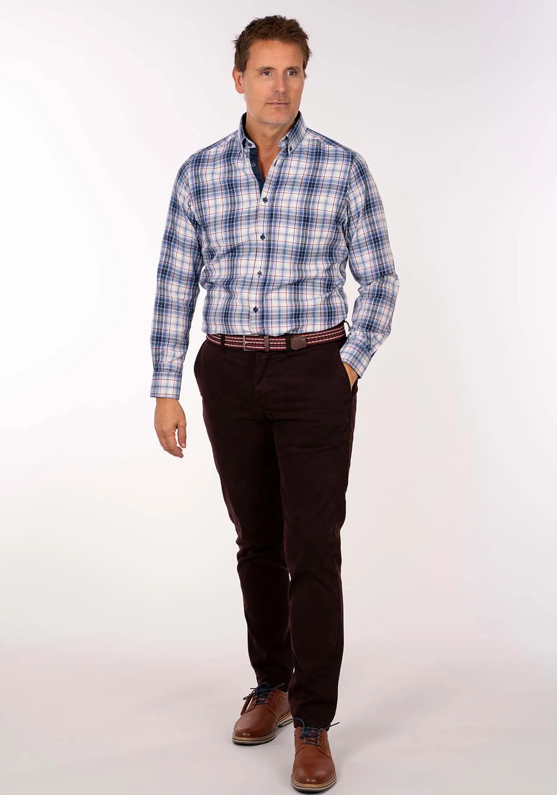 Long Sleeve Check Shirt - Frosted Blue