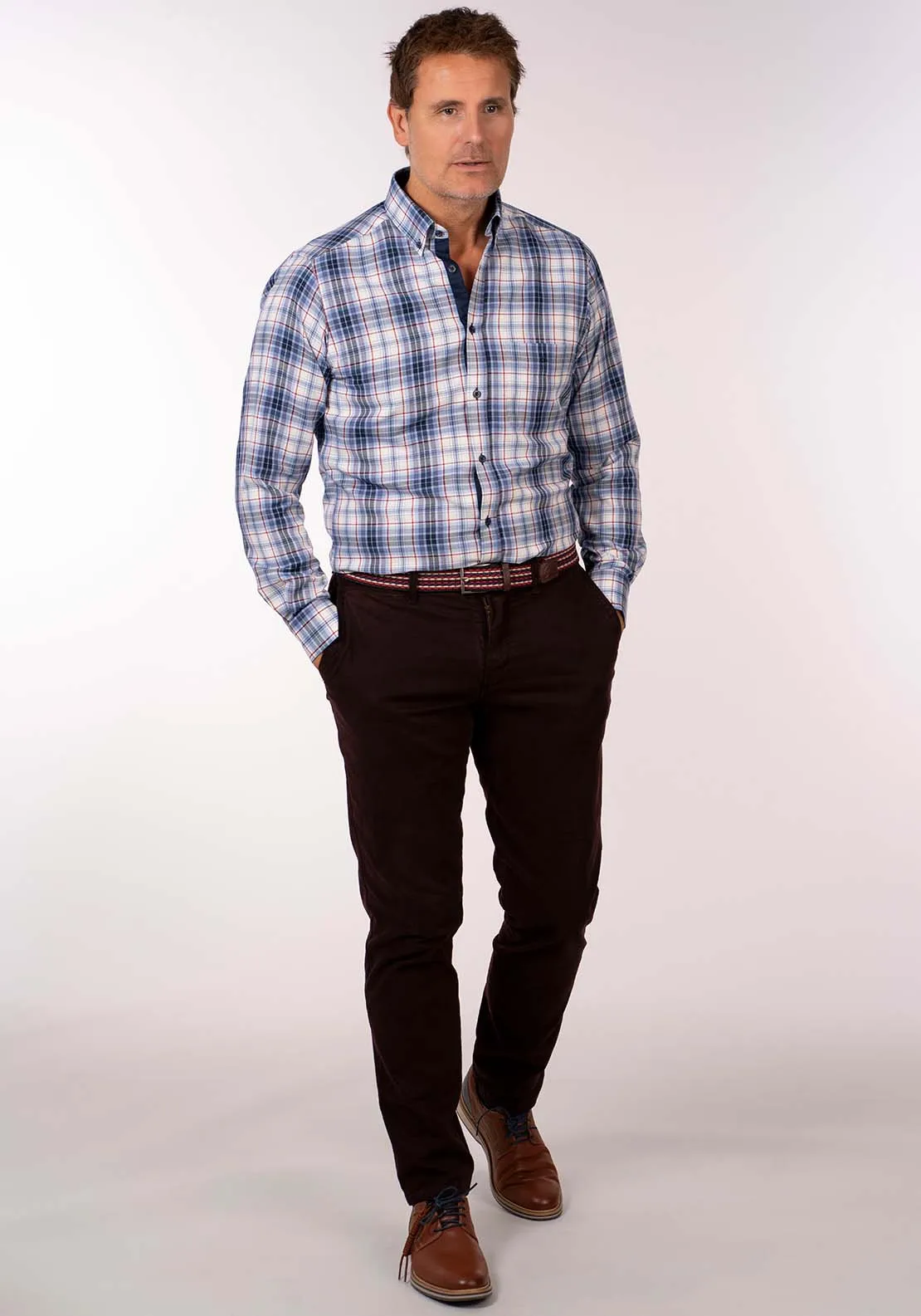 Long Sleeve Check Shirt - Frosted Blue