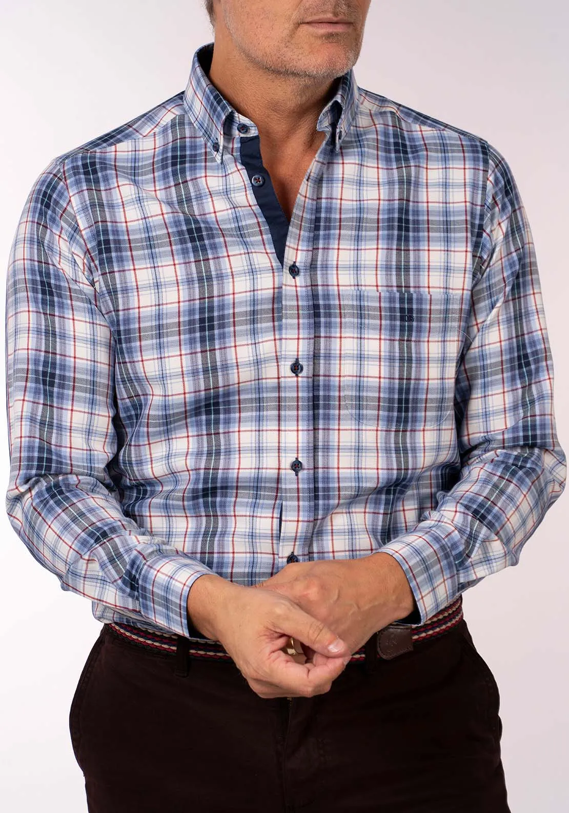 Long Sleeve Check Shirt - Frosted Blue