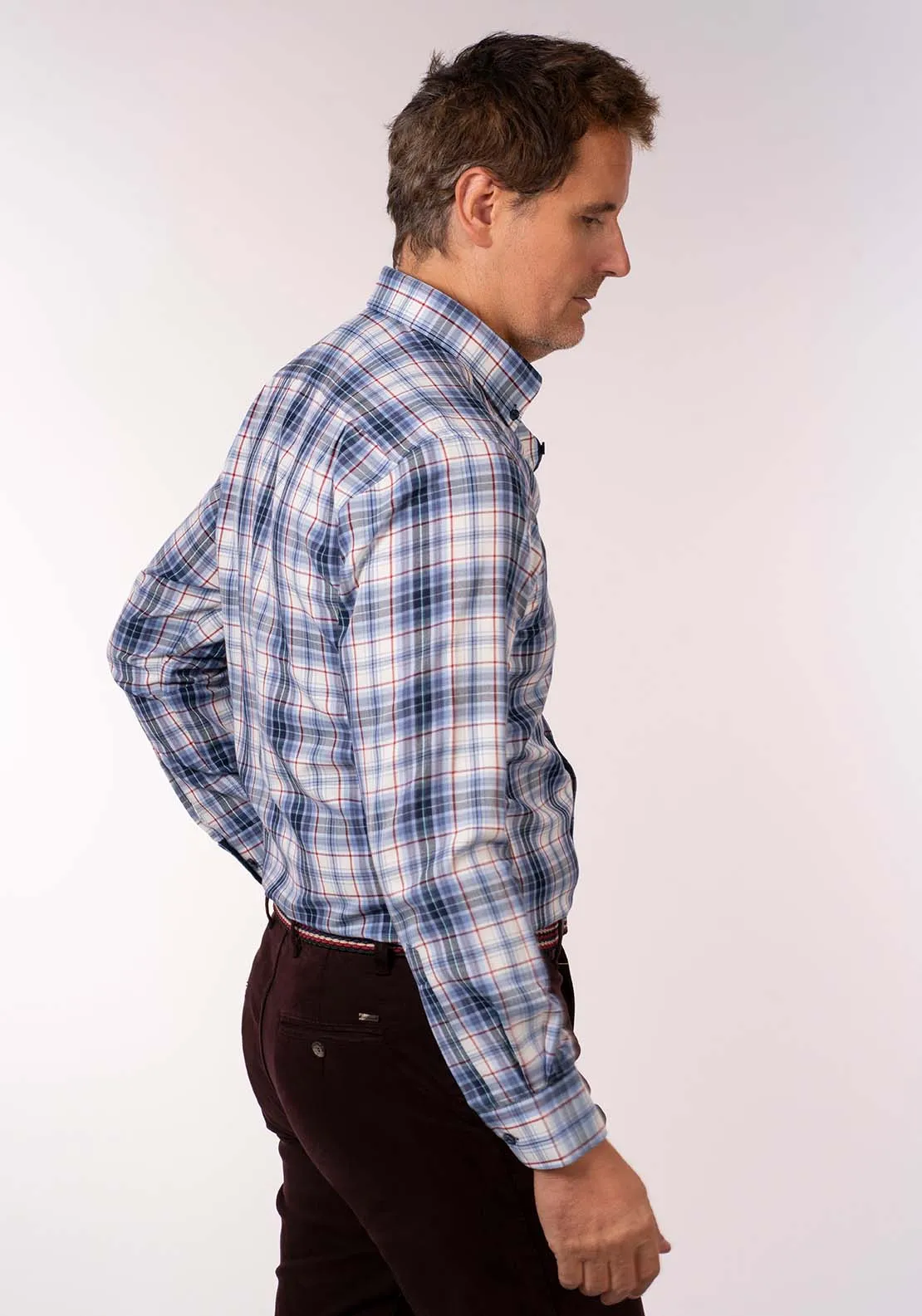 Long Sleeve Check Shirt - Frosted Blue