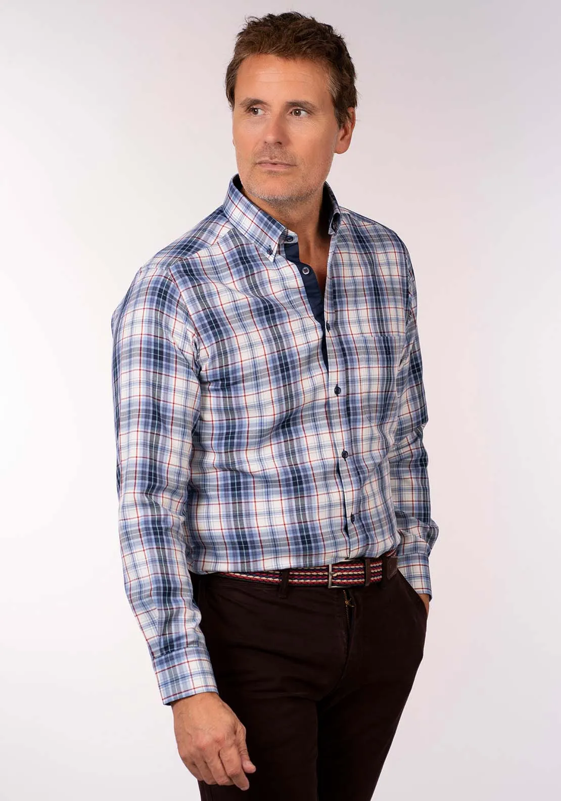 Long Sleeve Check Shirt - Frosted Blue