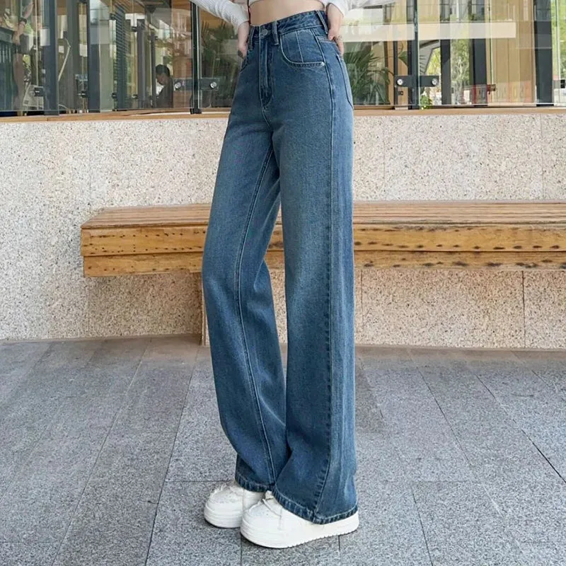 Loose High Waist Straight Classic Denim Jeans