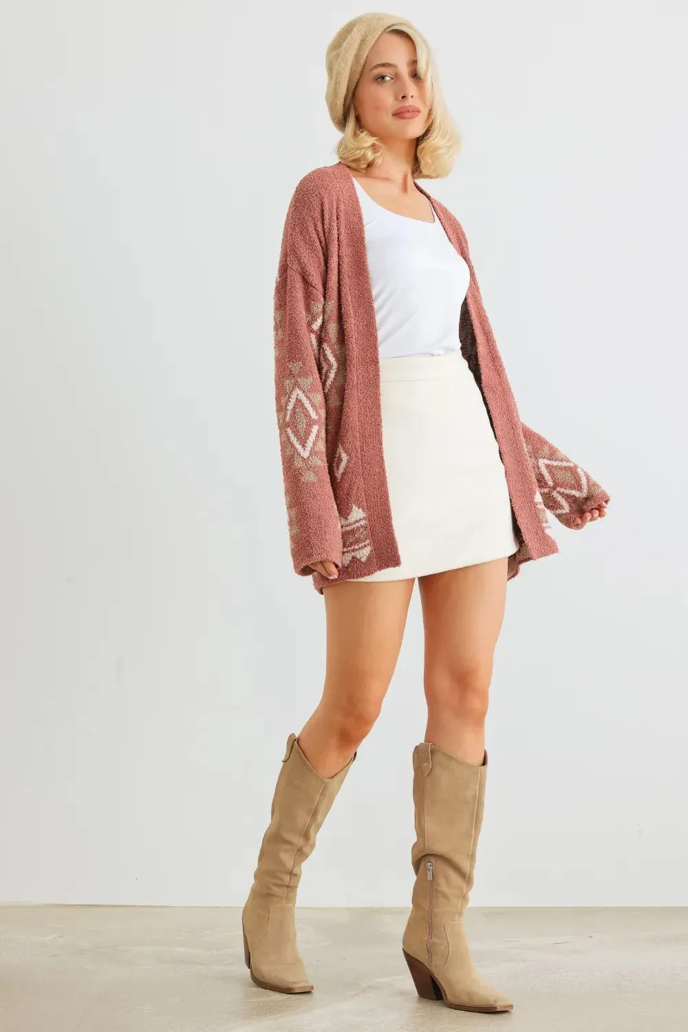 Loveriche Open Front Long Sleeve Cardigan