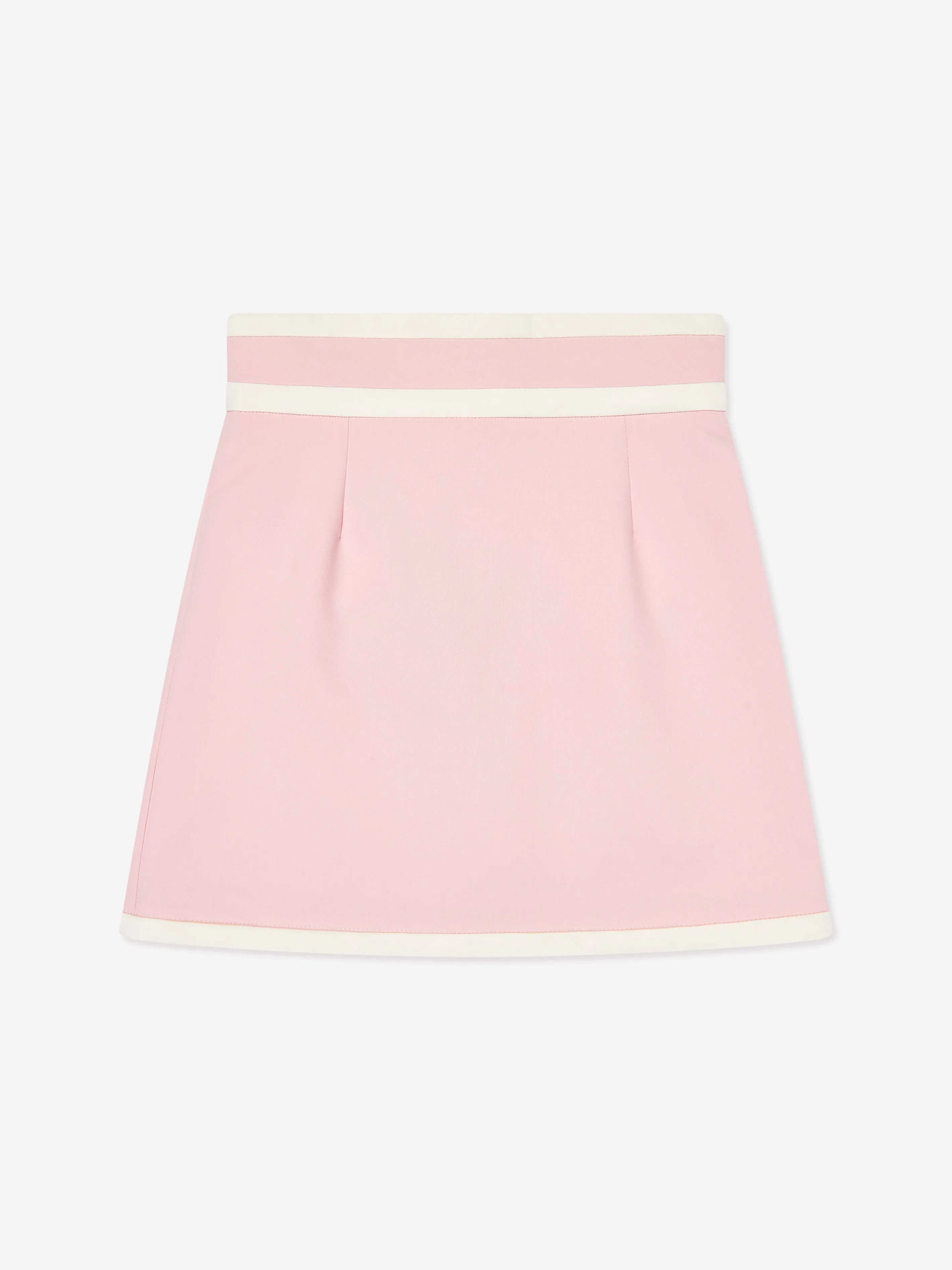 Mama Luma Girls Contrast Stitch Skirt in Pink