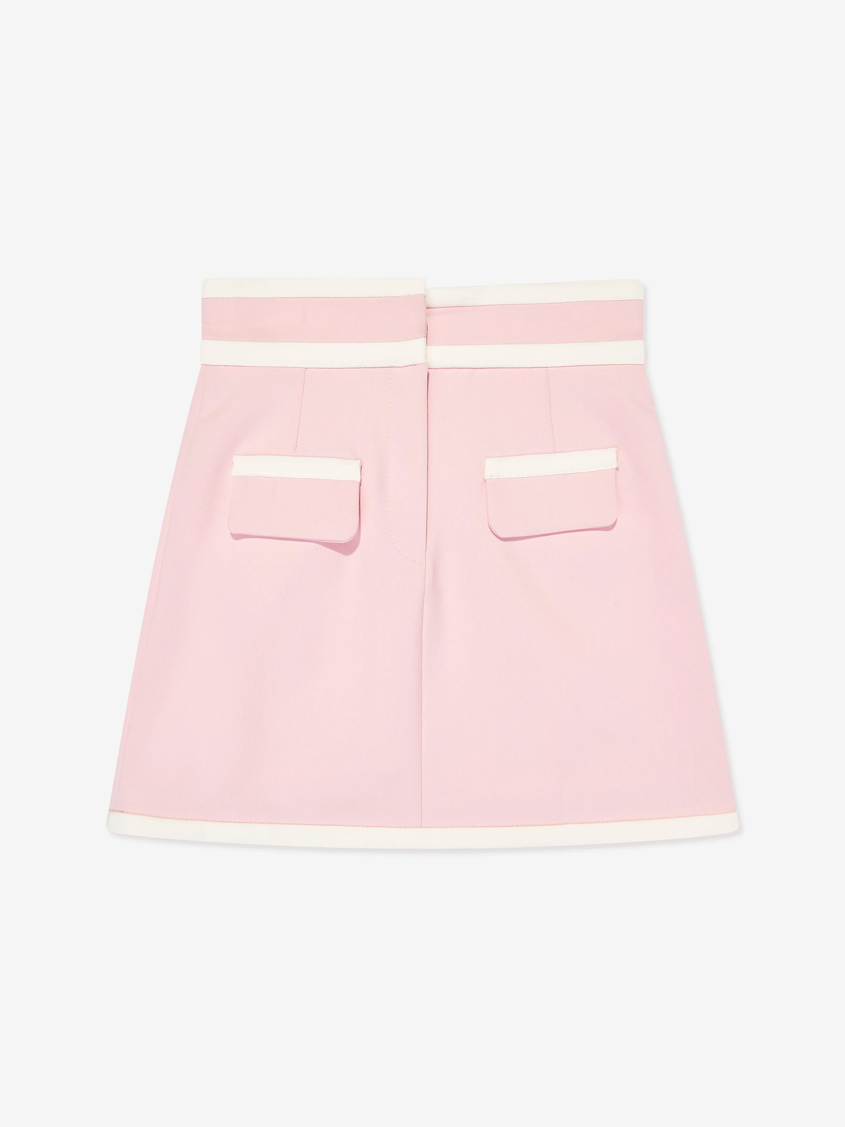 Mama Luma Girls Contrast Stitch Skirt in Pink