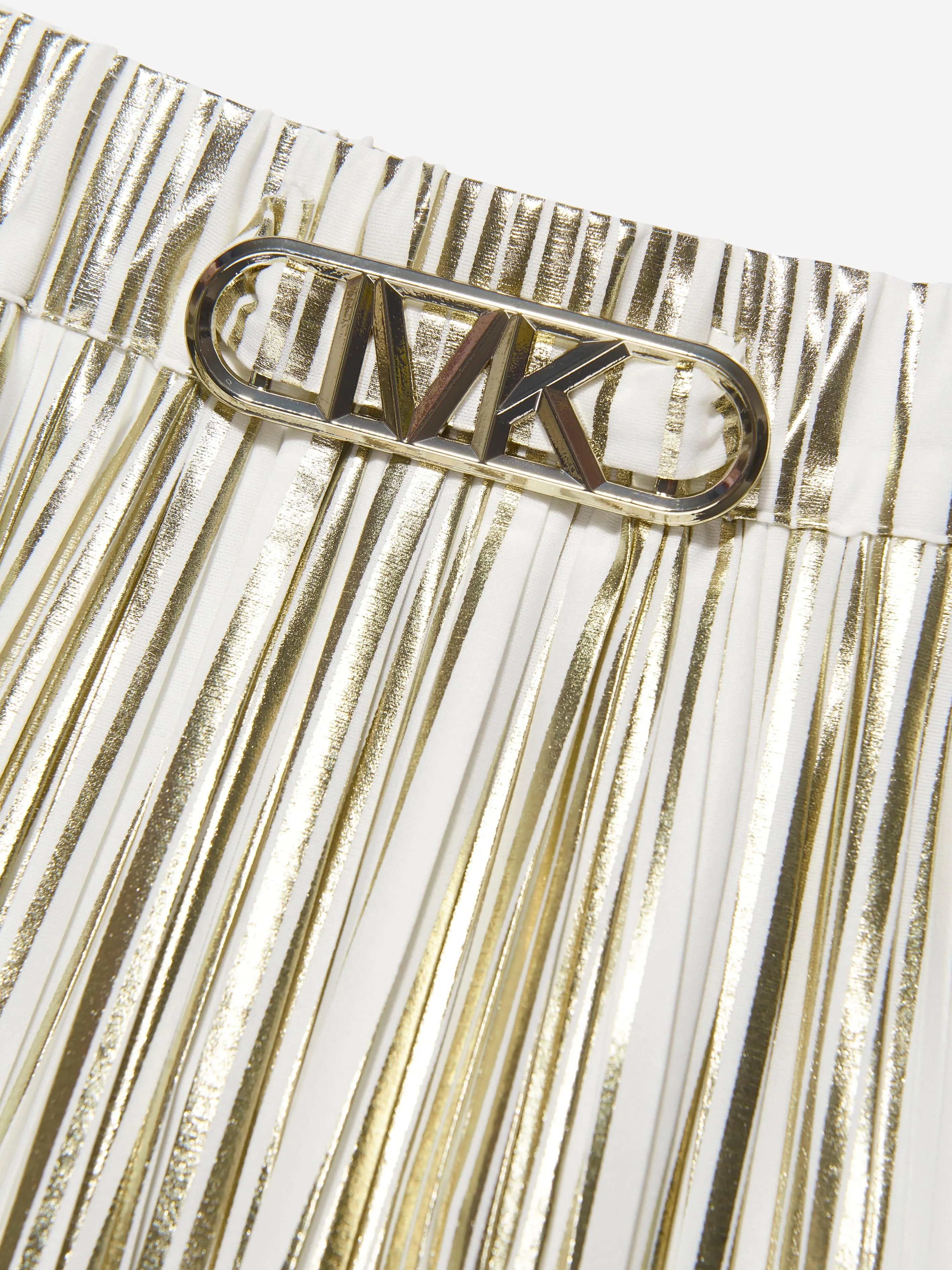 Michael Kors Girls Pleated Mid-Length Skirt in Gold