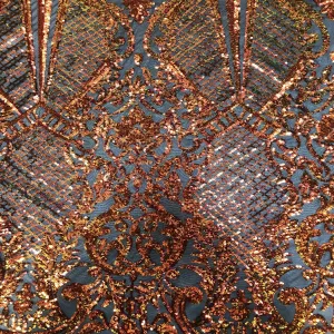 Orange Iridescent Chantal Deluxe Sequin Fabric