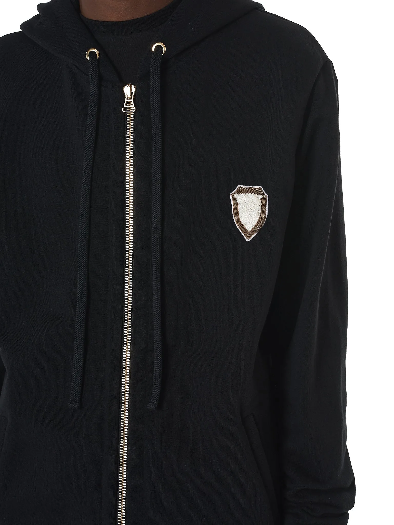 Pearl Crest Hooded Logo Sweater (NMS18204-BLACK)