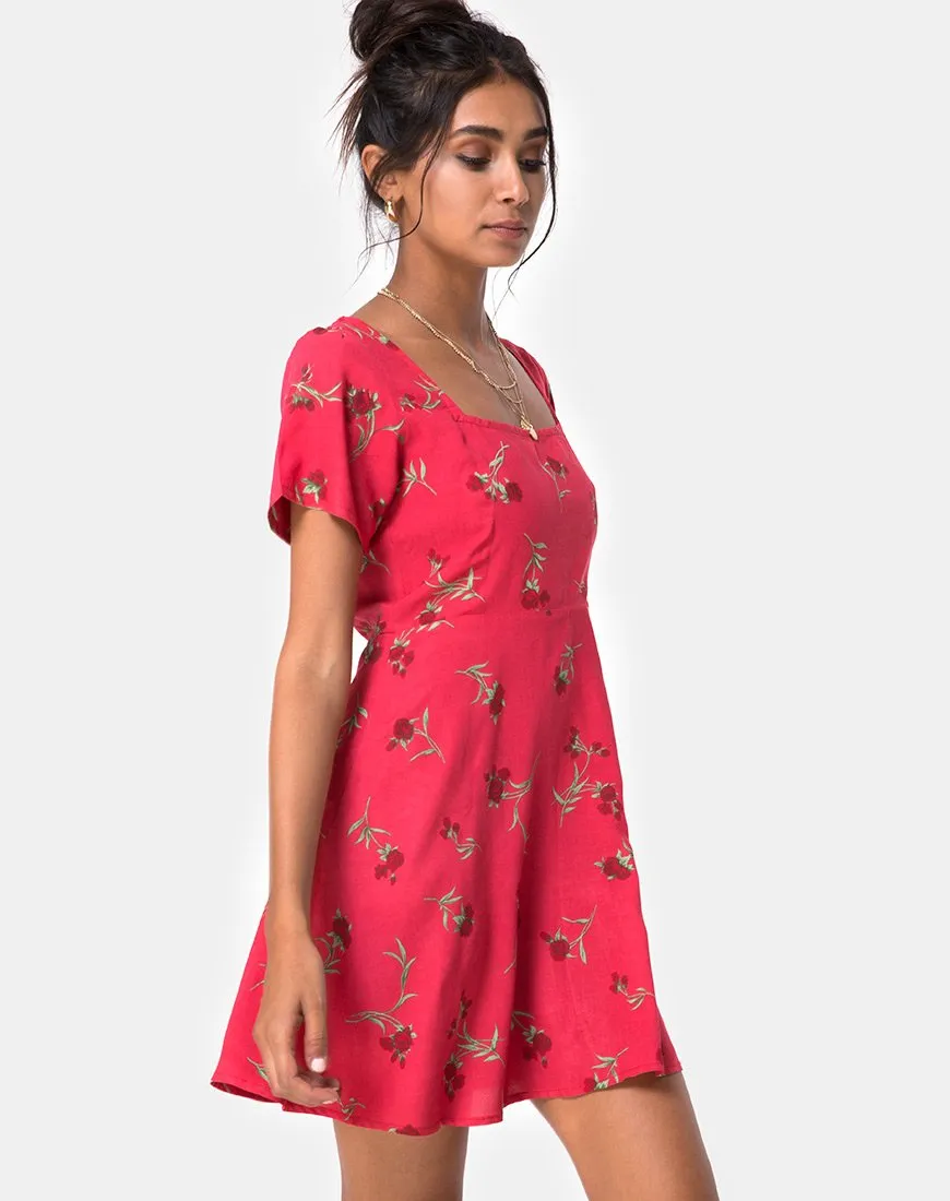 Peky Tea Dress in Rouge Rose Pink