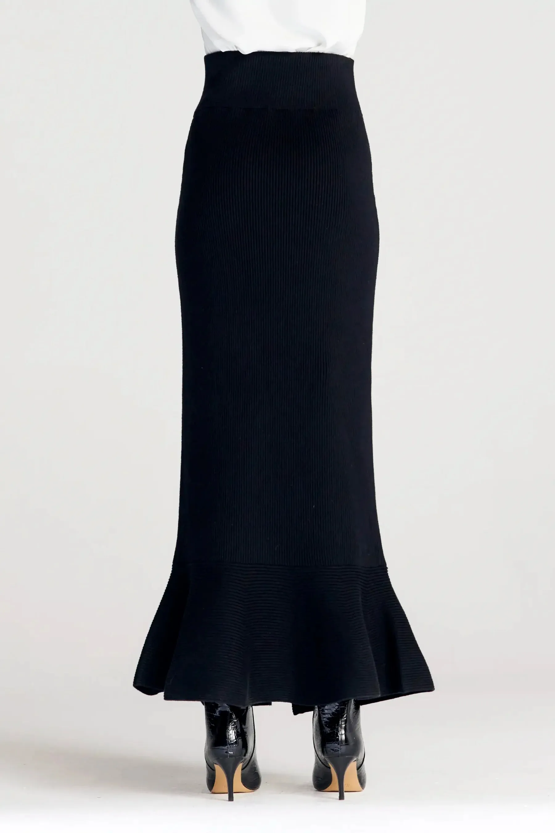 Plenitude Cotton   Cashmere Skirt - Black