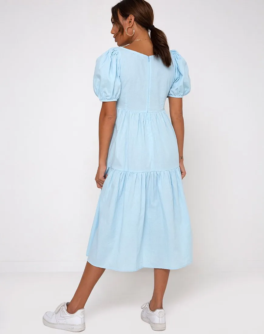 Rachel Midi Dress in Sky Blue