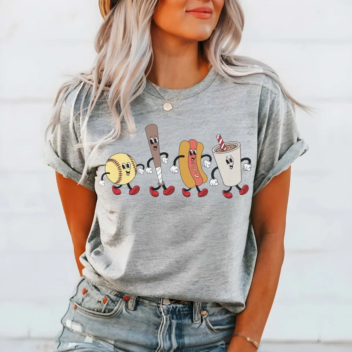 Retro Softball Characters Tee