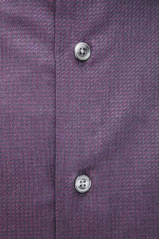 Robert Friedman Burgundy Cotton Men Shirt