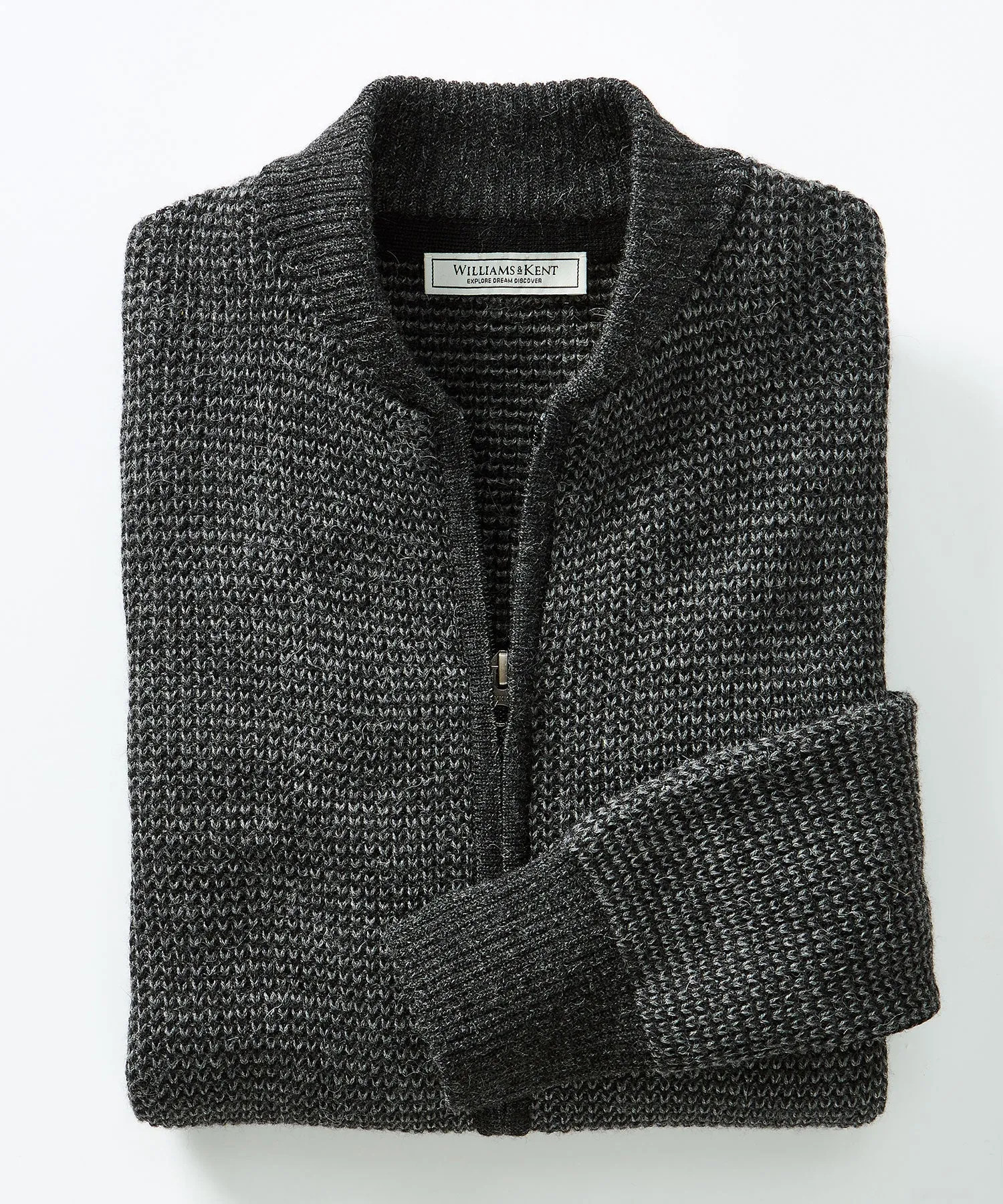 Royal Alpaca Houndstooth Full-Zip Cardigan