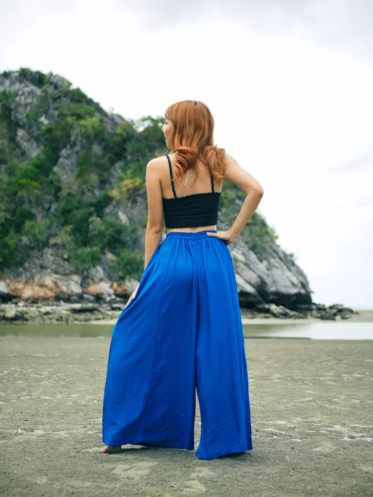 Royal Blue Wide Leg Palazzo Pants