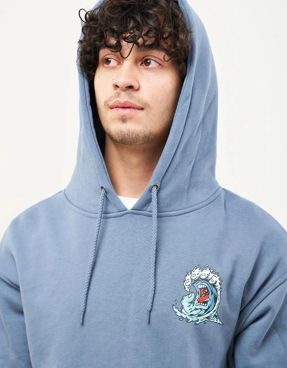 Santa Cruz Screaming Wave Pullover Hoodie - Dusty Blue